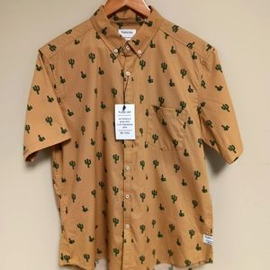 Public Art men's button down short sleeve top nwt cactus large